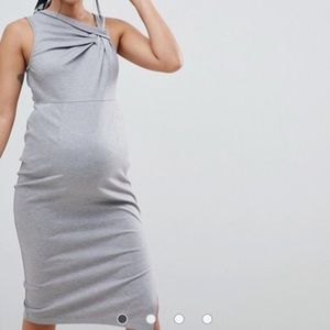 Gray maternity dress